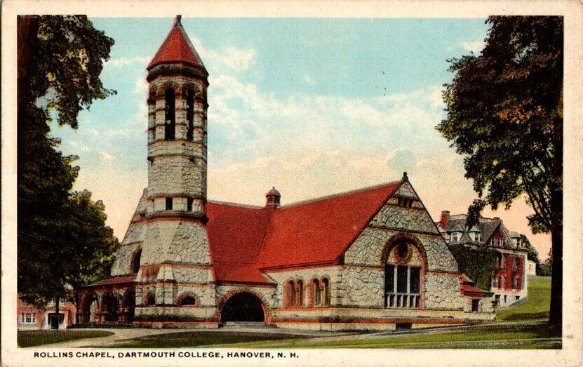 Vintage Postcard Rollins Chapel Dartmouth College Hanover NH New Hampshire E-140