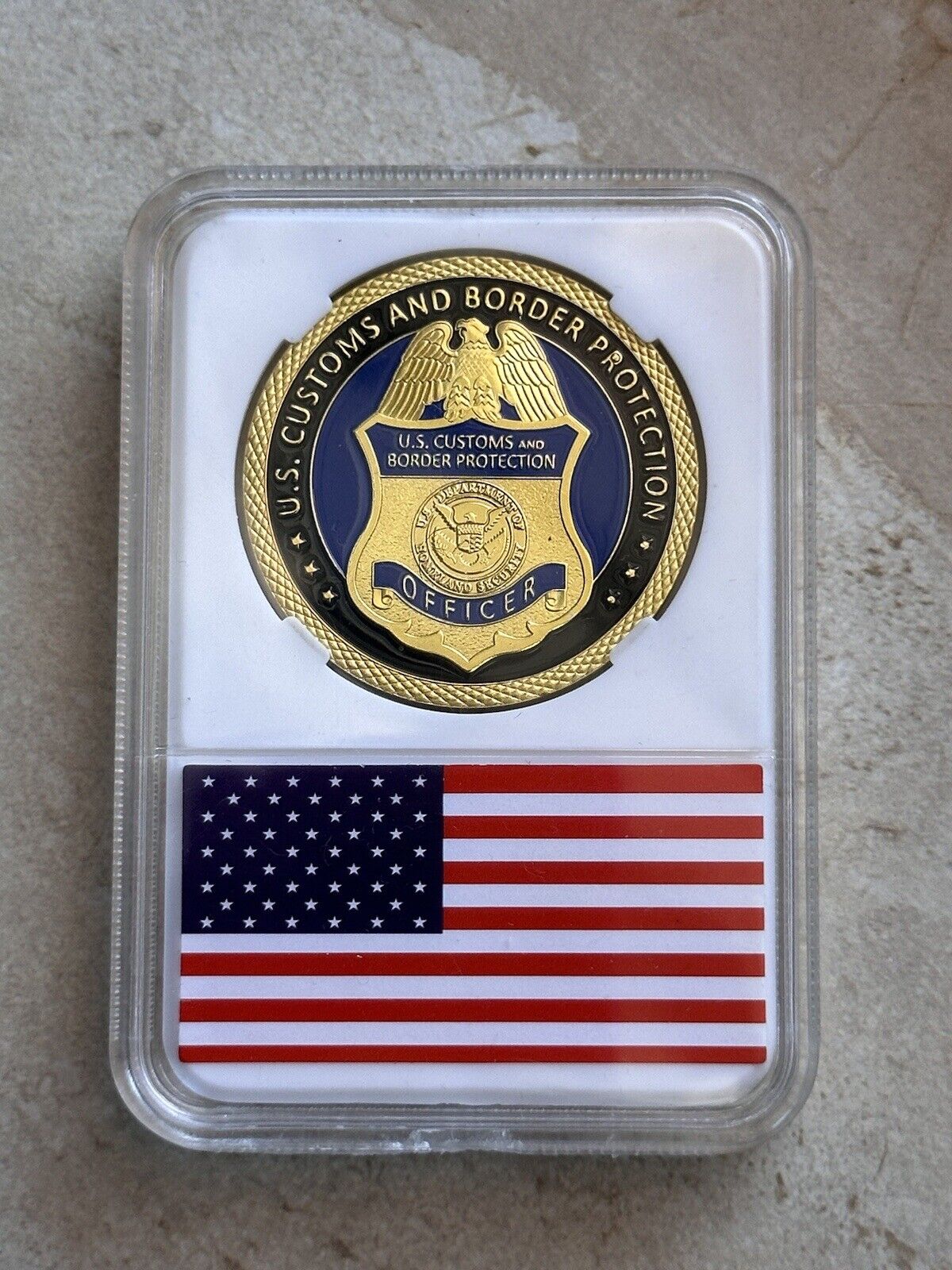 U.S CUSTOMS AND BORDER PROTECTION Challenge Coin with case.
