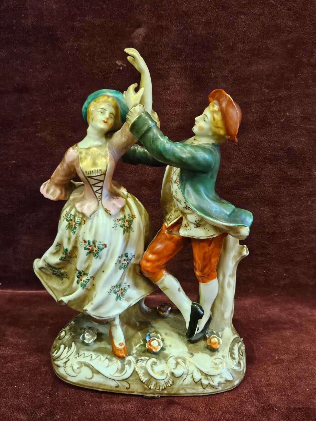 Dancing Colonial Couple Figurine Made in Japan 8-1/4\