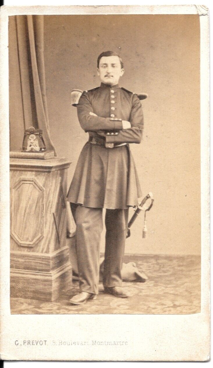 Sous Lieutenant 2e Reg Infantrie Officier 1865 Prevot Paris Militaria CDV Photo
