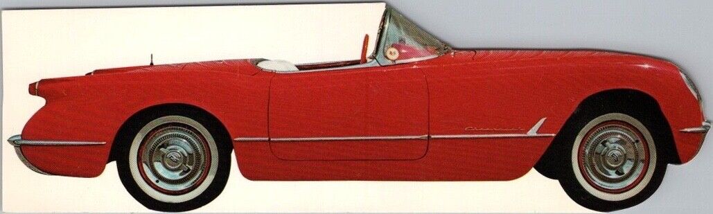 Napoleon, Ohio Car Dealer Folding BUSINESS Card CHEVY CORVETTE Red Car 3.5\