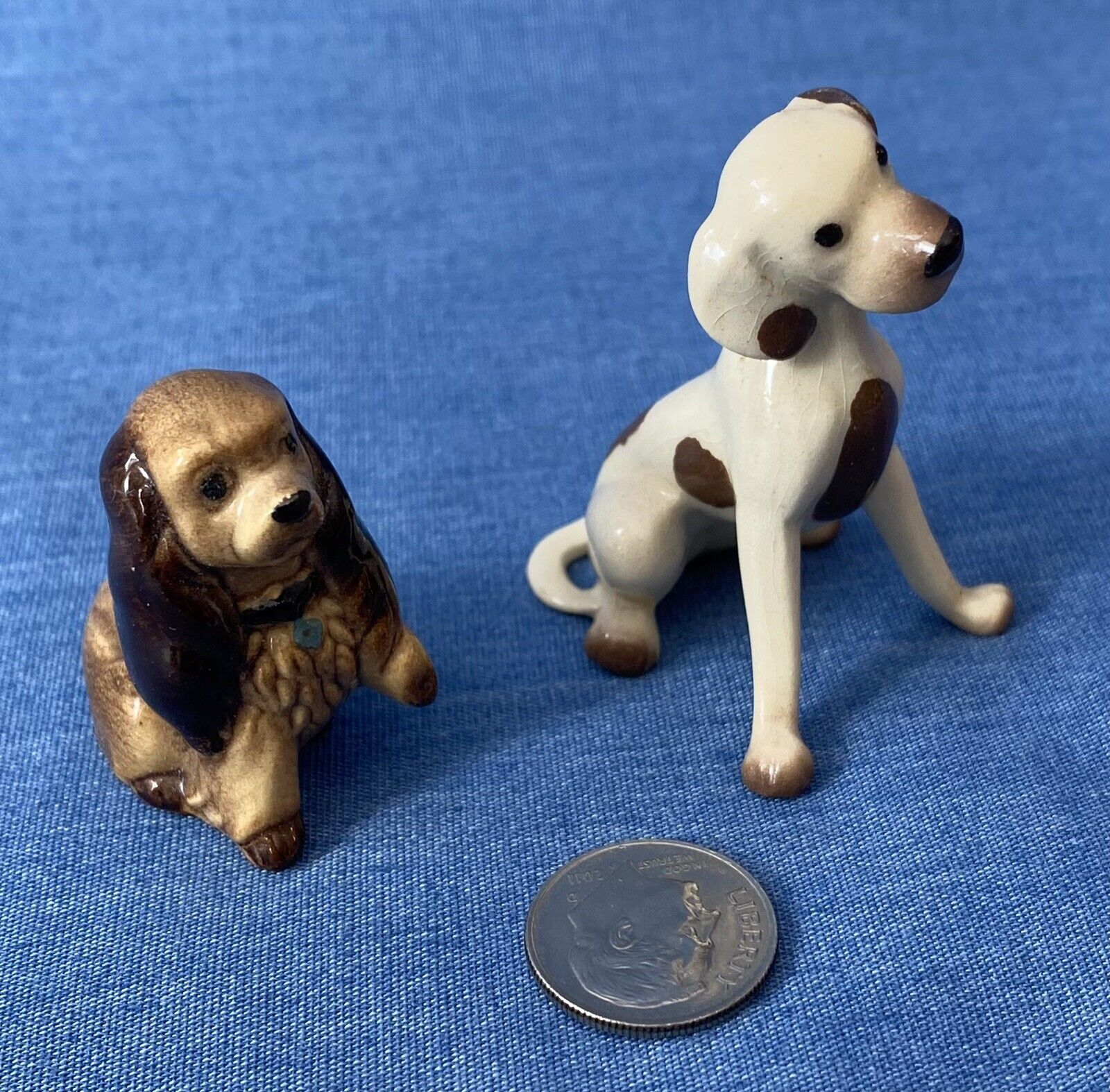 2 Hagen Renaker Miniature Dogs- Mama Cocker Spaniel & Brown/Tan Dalmatian Hound