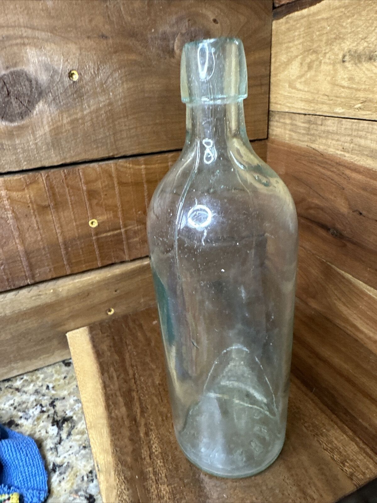 vintage DR. S.B.H. & CO. aqua bottle ~ 9.5 inches