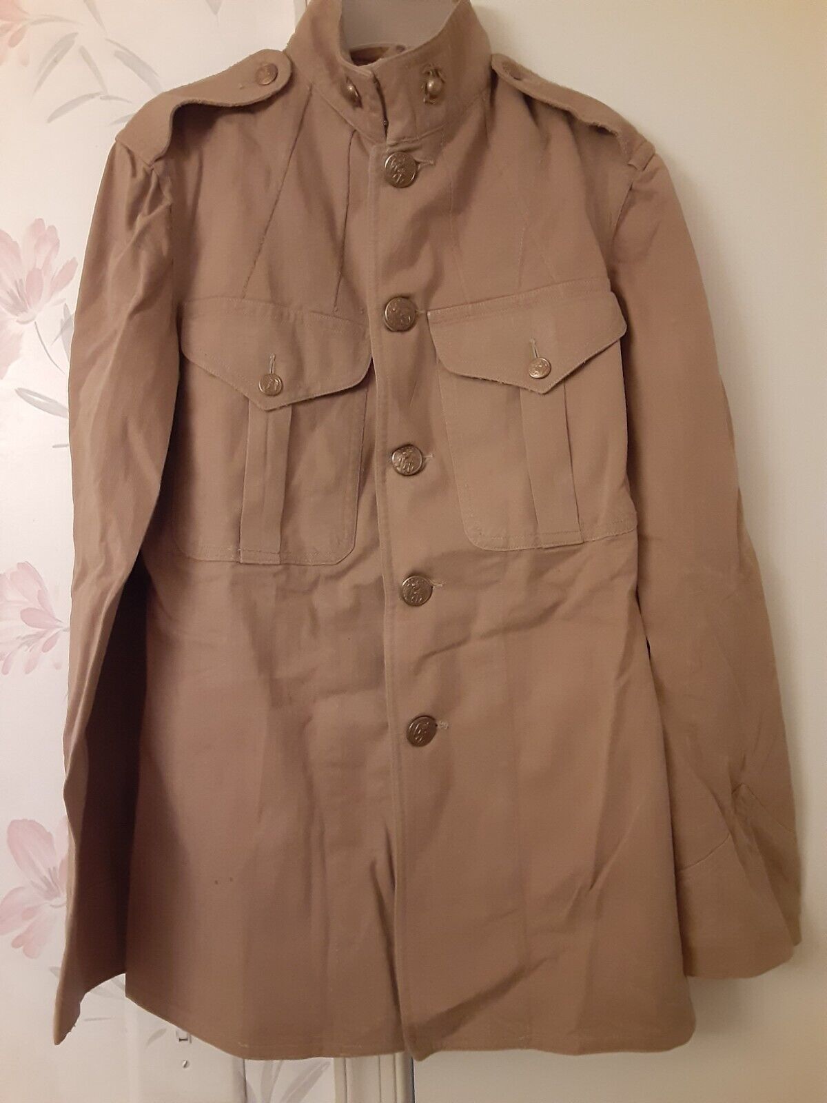 ORIGINAL USMC Tan Khaki M-1912 Cotton Tunic **NAMED**  MINTY