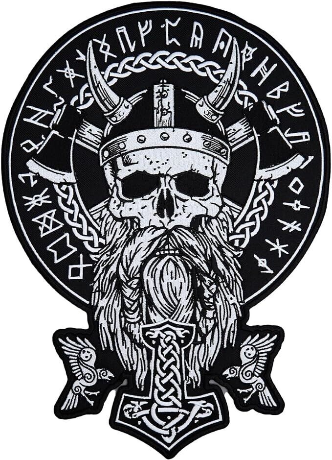 Odin Large Large Back Embroidered Patch for Vest / Iron-on / Sew on Multicolor