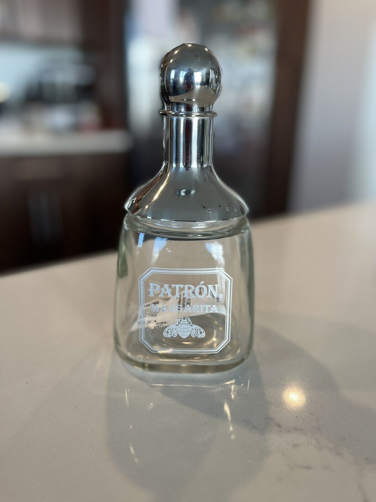 PATRON Margarita Shaker Glass Metal Bottle Cocktail Mixer Tequila Whisky