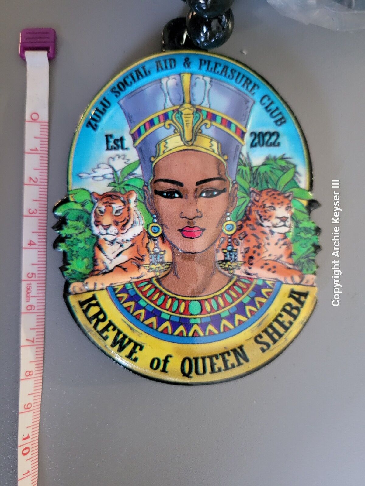 Krewe Of Zulu  2024  Queen Of Sheba Medallion Bead Mardi Gras New Orleans 