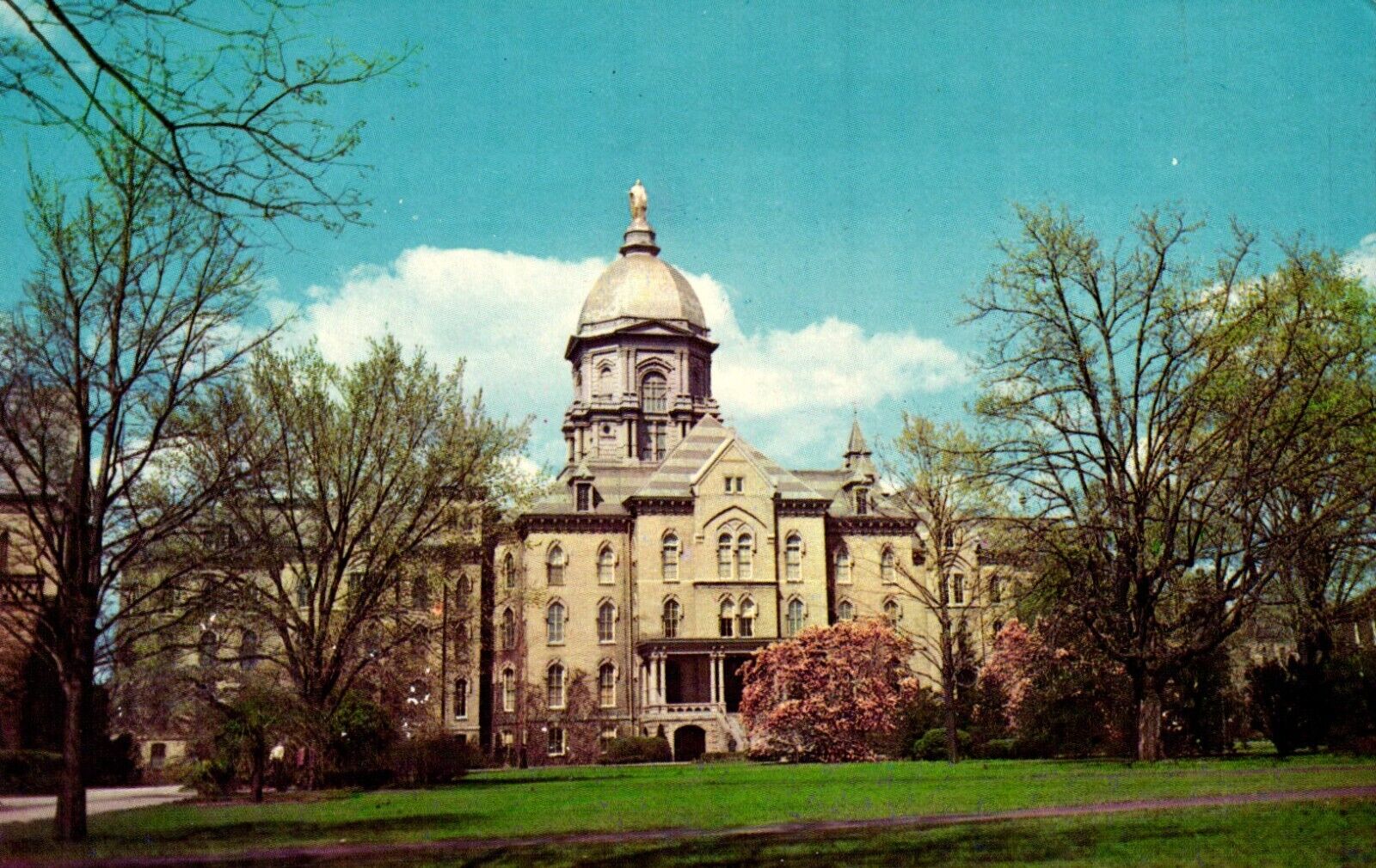 Main Building Magnolias University Of Notre Dame Indiana Postcard