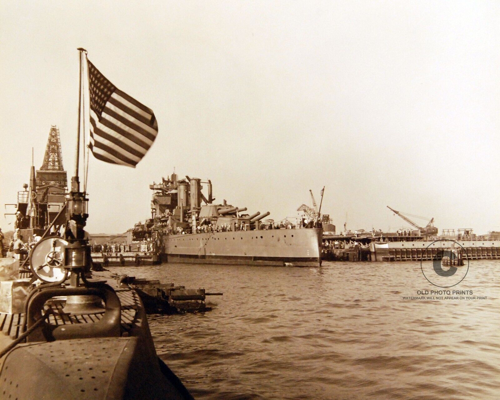 USS West Virginia (BB-48) Battleship 1942 Photo Pearl Harbor Hawaii WWII 8x10