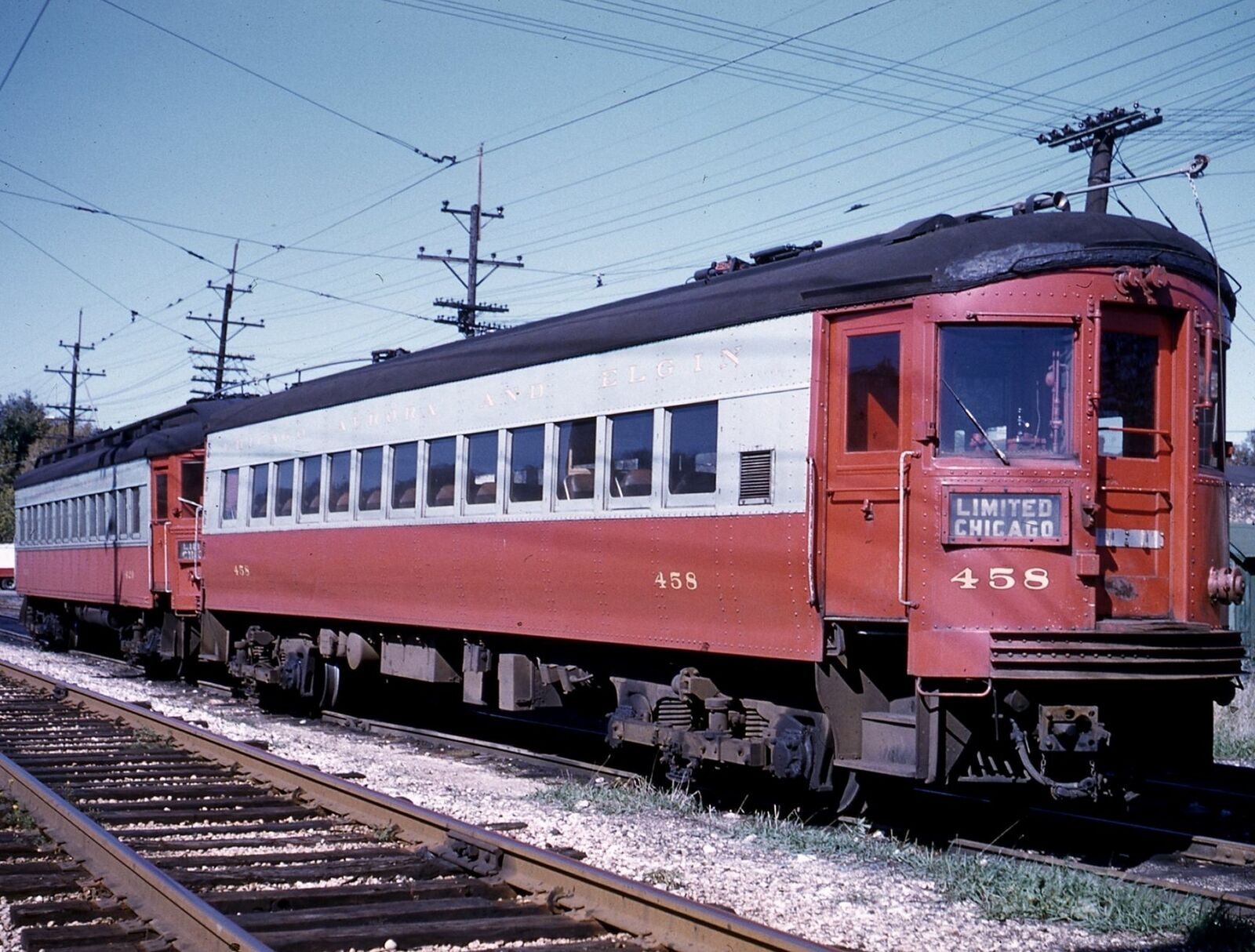1955 Chicago Limited Railroad Train at Elgin 8.5X11 PHOTO (145-o )