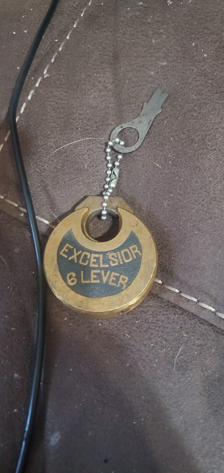 Vintage Miller Champion 6 lever lock w/key stamped Miller on back of lock/ works