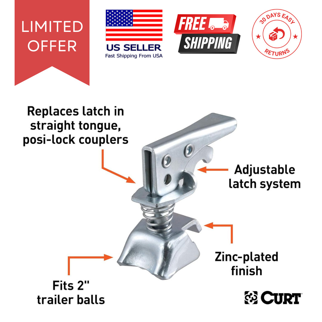 Posi-Lock Coupler Replacement Latch for 2-Inch Trailer Hitch Ball, CLEAR CURT 25