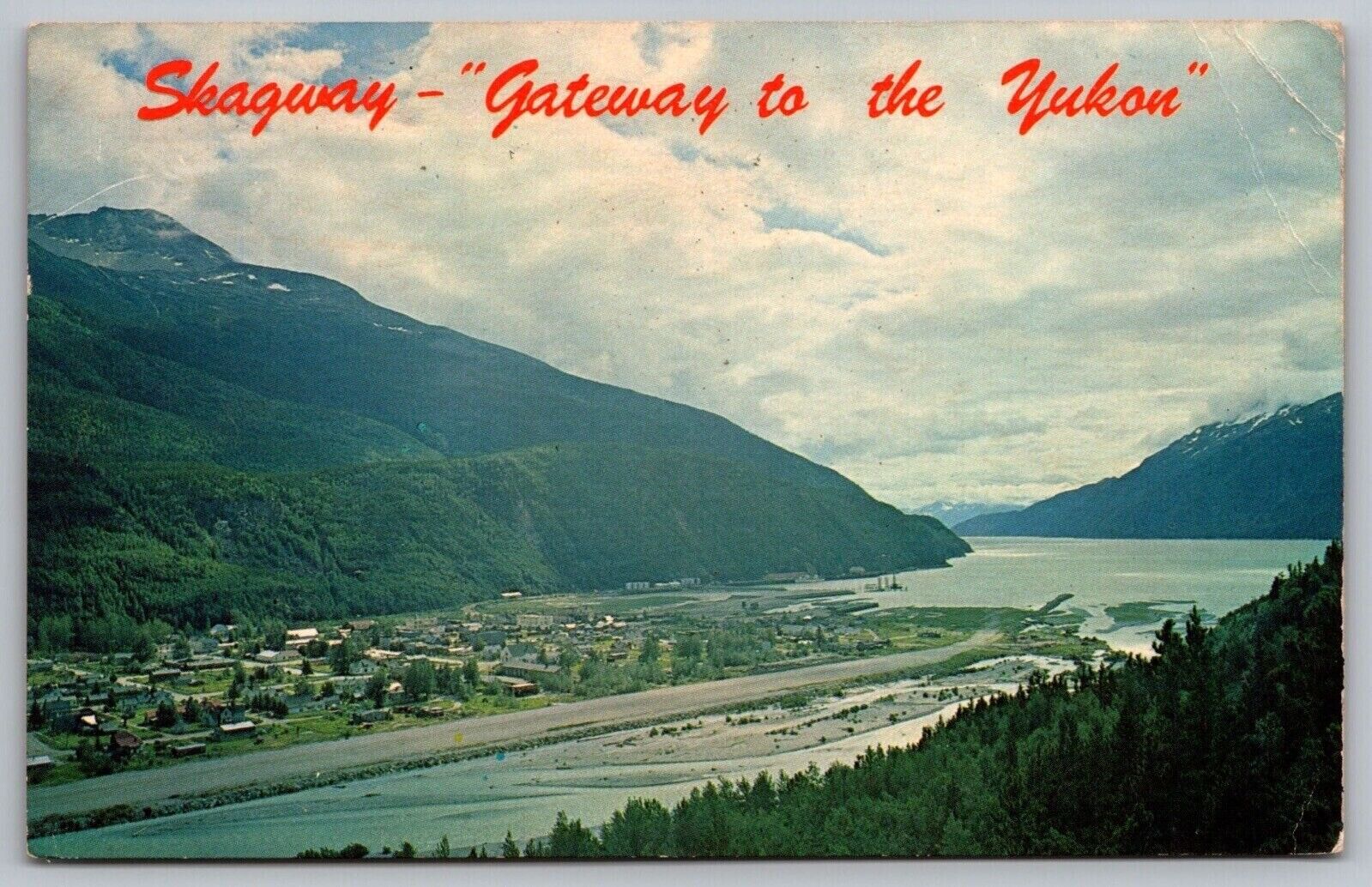 Skagway Gateway Yukon Alaska Aerial View White Pass Entrance Chilkoot Postcard