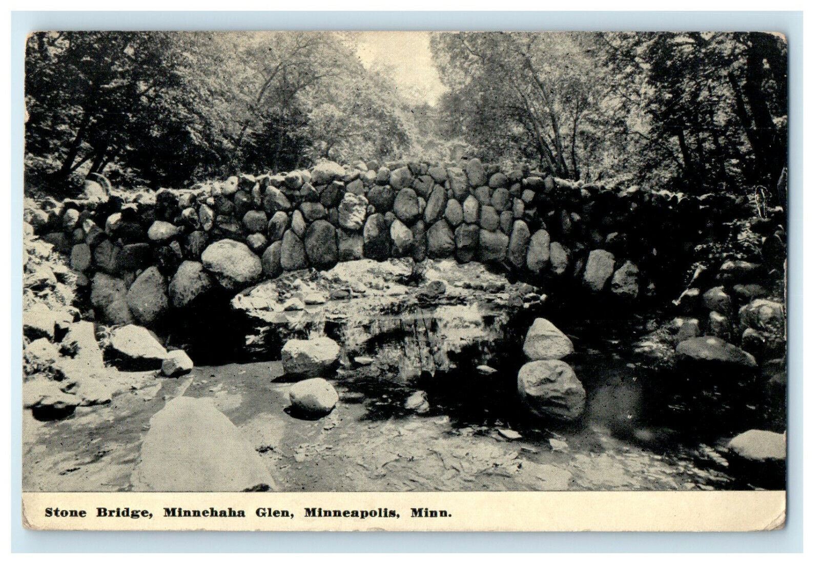 1912 Stone Bridge Minehaha Glen Minneapolis Minnesota MN Posted Postcard