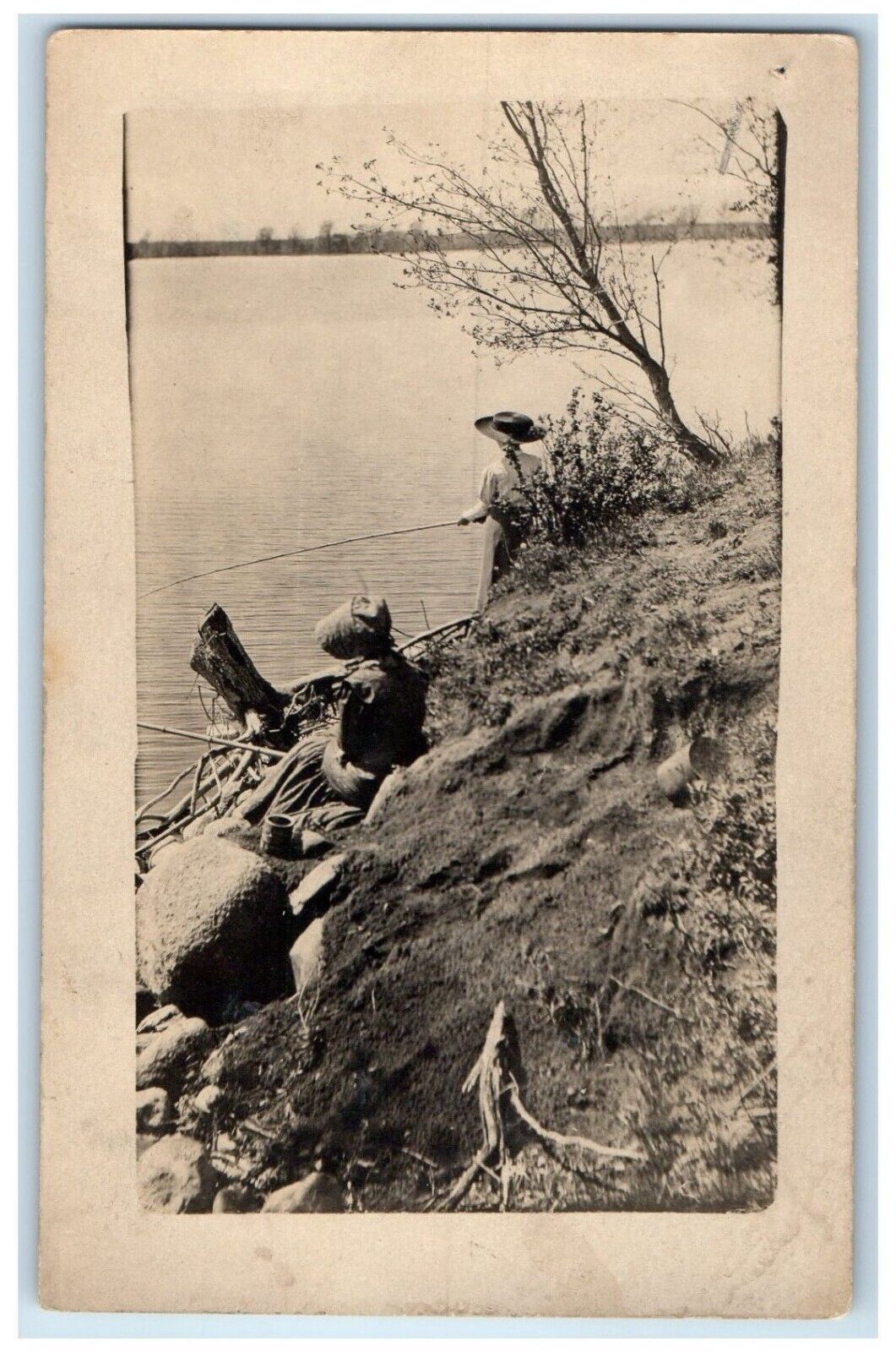 c1910\'s Victorian Women Fishing Marshall MN RPPC Photo Posted Antique Postcard