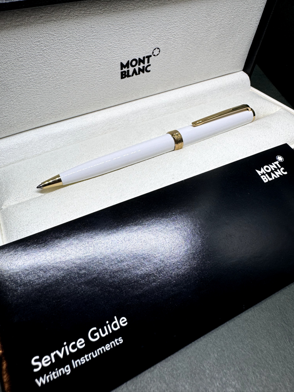 [Near-MINT] MONTBLANC PixCollection 117659 White GT Twist Ballpoint Pen with BOX