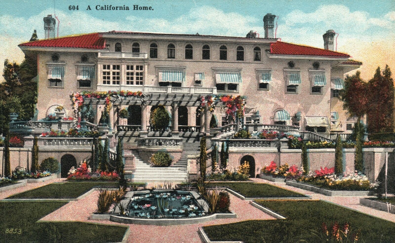 Vintage Postcard A California Home Beautiful Landscape CA M. Kashower Co. Pub.