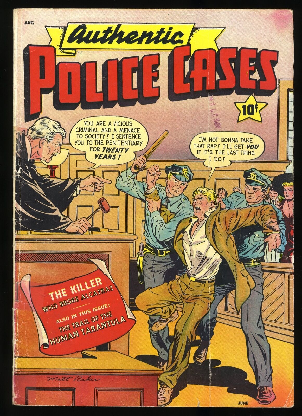 Authentic Police Cases #13 GD/VG 3.0 Matt Baker Cover and Art St. John 1951
