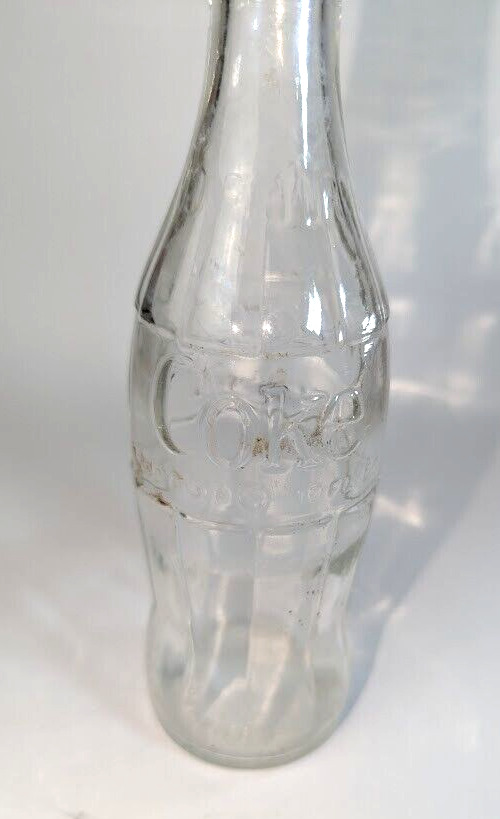Vintage Clear Glass Coke Bottle 10 fl oz ( Not to be refilled) on bottom & Neck