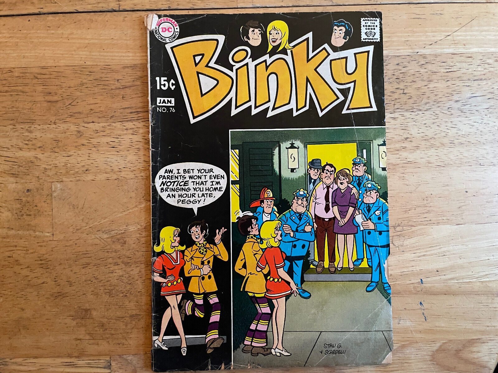 1970 DC ROMANCE LOVE HUMOR ARCHIE LIKE COMIC BOOK BINKY 76 VINTAGE COMEDY ART US
