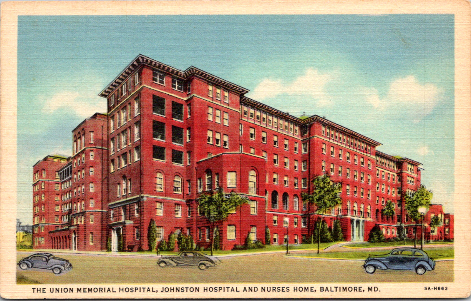 Vintage C. 1940\'s Union Memorial Johnston Hospital Nurses Baltimore MD Postcard