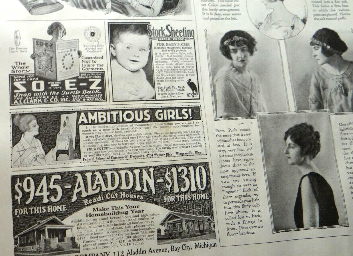 1919 Aladdin Homes - Stork Sheeting Magazine Print Ad vintage ephemera scarce
