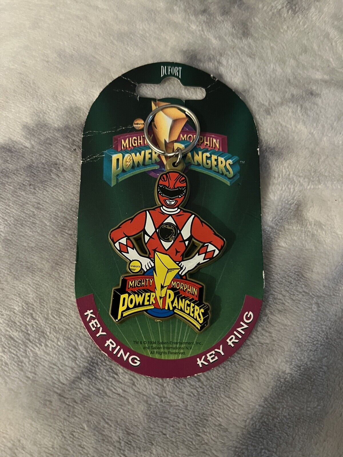 Vintage  1994 Red Ranger Keychain Mighty Morphin Power Rangers