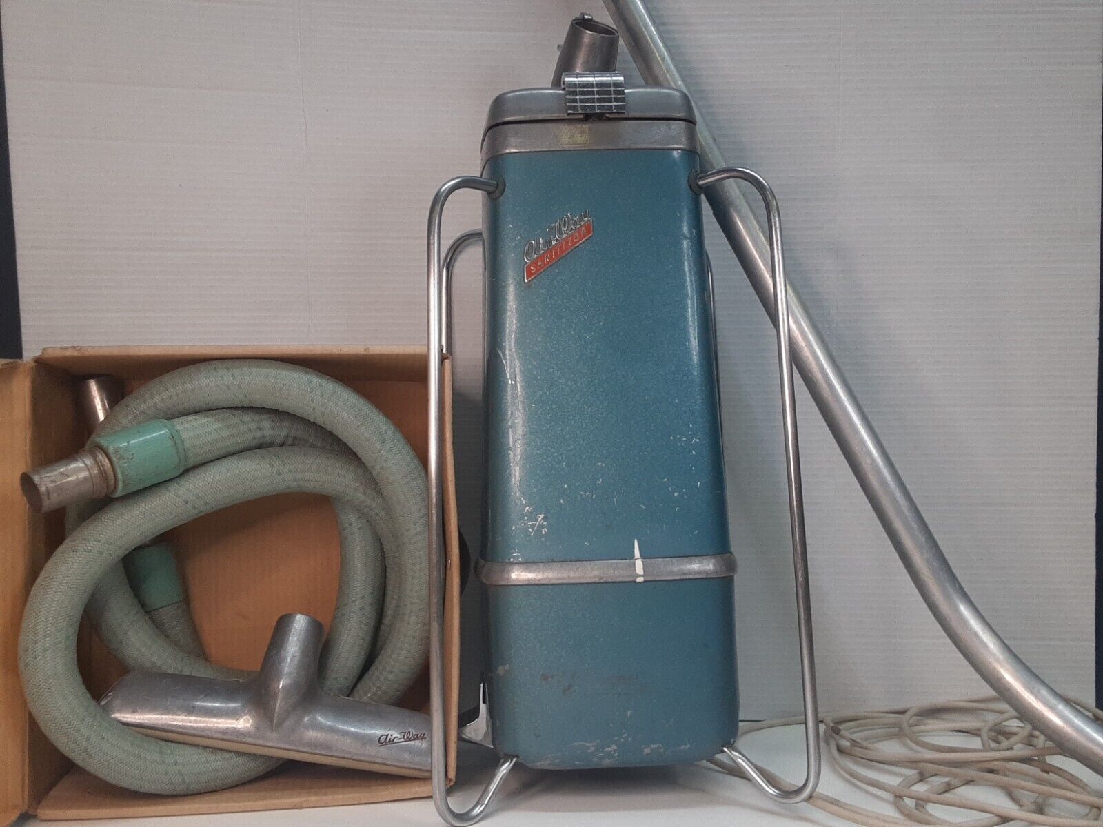 Vintage Air-Way Sanitizor Model 66 Vacuum Cleaner w/ Some Accessories Works