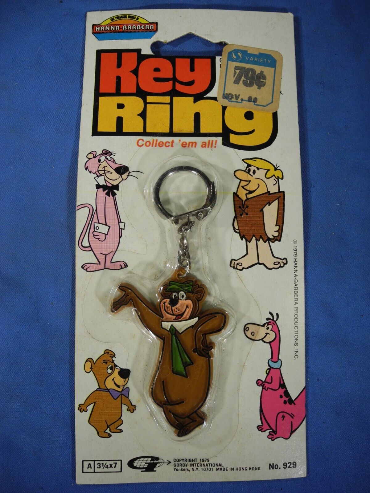 Yogi Bear (Hanna Barbera)  key chain, NOS, 1979 Gordy International No. 929