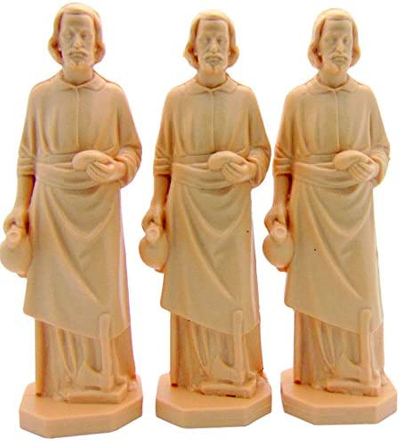 3 X St Joseph Statue Home Seller Faith Saint House 3.5 Inch Figurine for home