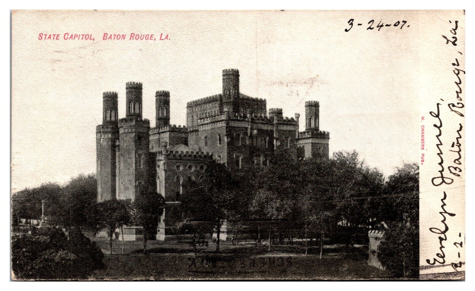 1907 Louisiana State Capitol, Baton Rouge, LA Postcard