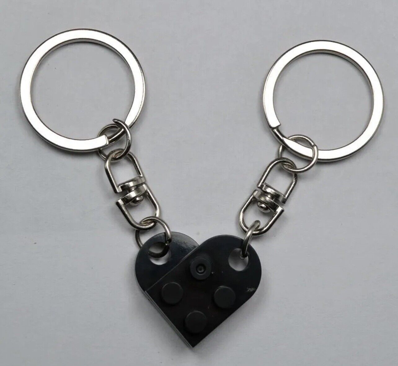 BLACK Lego Heart Keychain VALENTINES GIFT FAST SHIPPING BRAND NEW *USA Based 