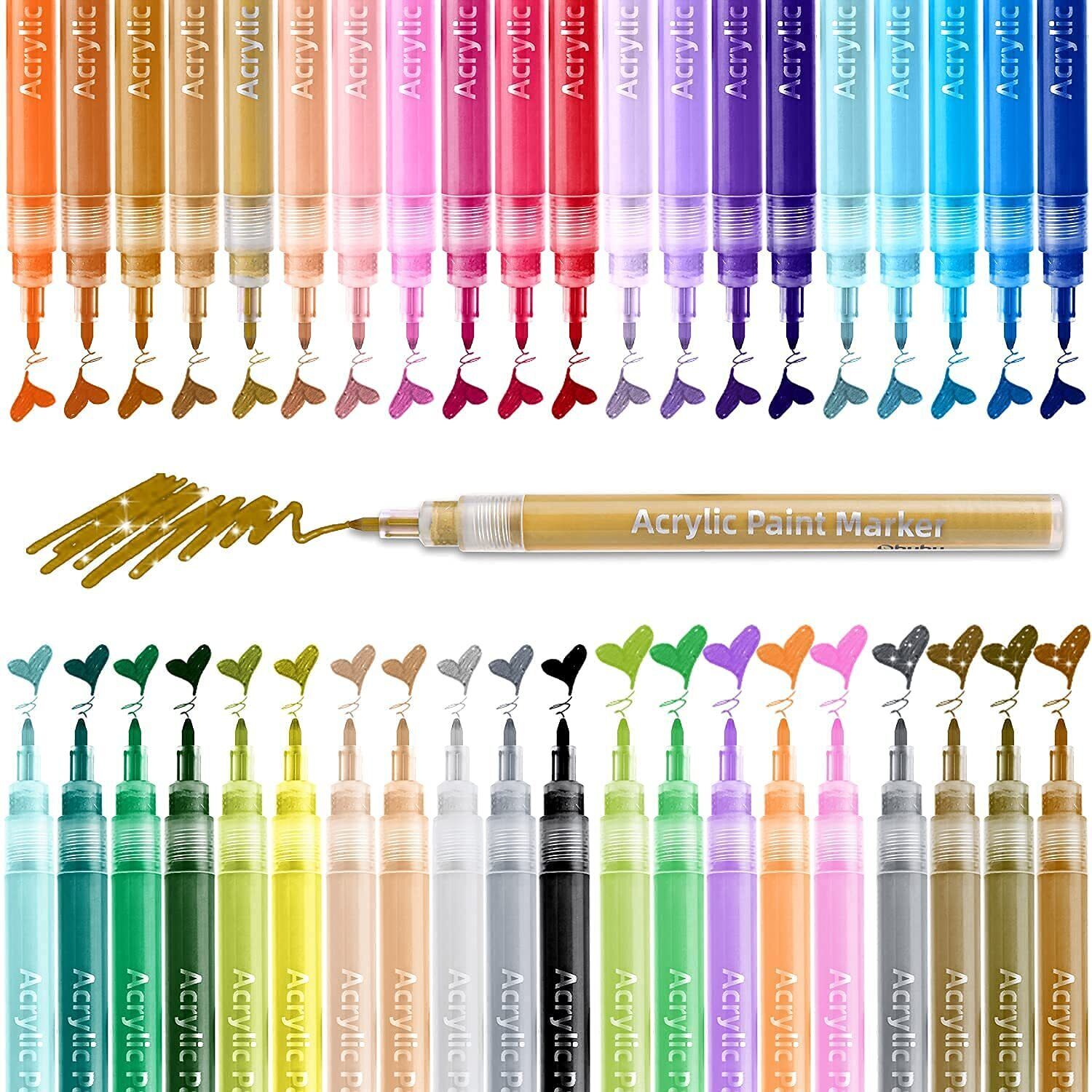 Ohuhu Marker Pen 40 Colors Set Acrylic Pen Fine Tip Water-Based Pen ohuhu-40