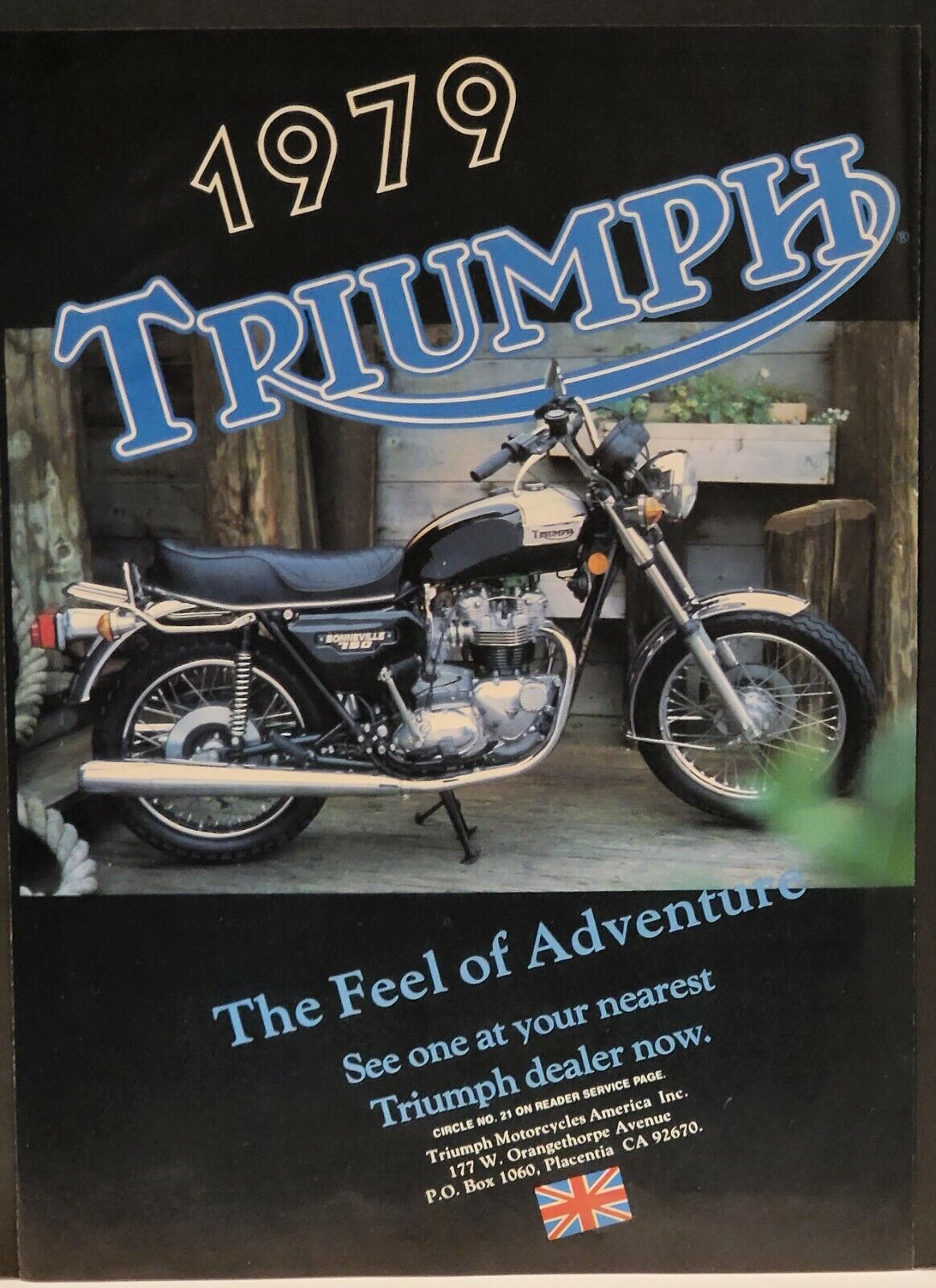 1979 Triumph Bonneville 750 Motorcycle Print Ad