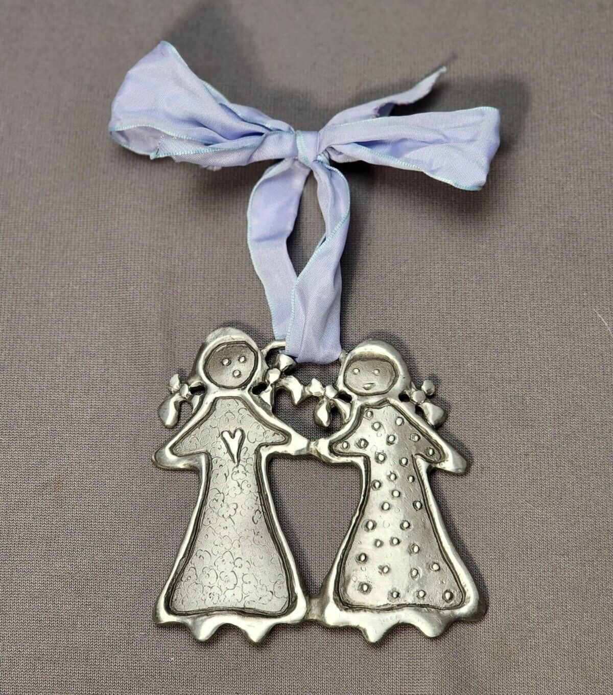 Cynthia Webb Kindred Spirits, Friends Holding Hands Pewter Christmas Ornament 4\