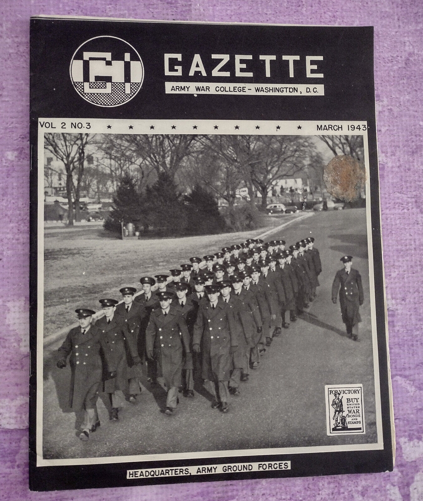 WWII G I Gazette Army War College March 1943 Army Ground Forces Military Vintage