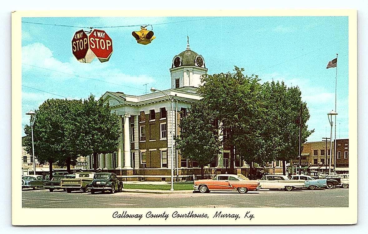 MURRAY, KY Kentucky ~ Calloway County COURT HOUSE c1950s Cars  Postcard