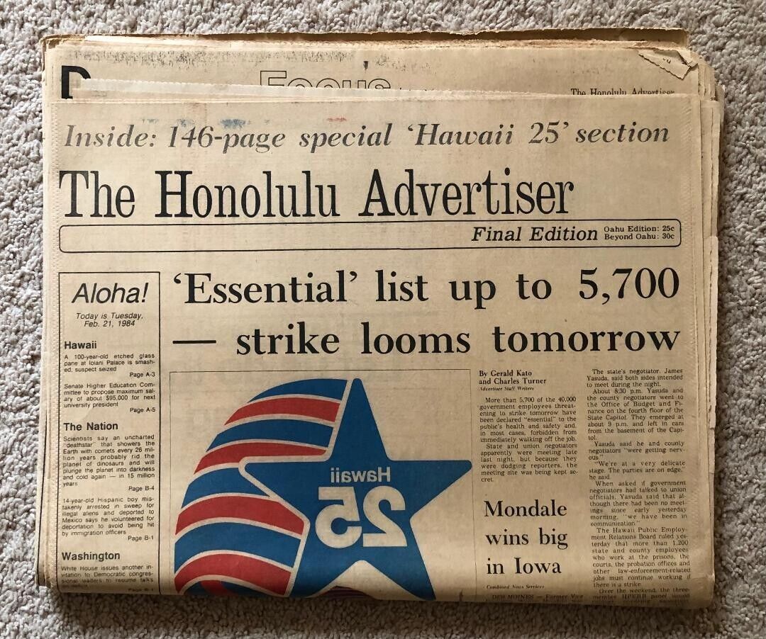 Wow HONOLULU ADVERTISER 146-page Special \'HAWAII 25\' (1959-1984) Newspaper