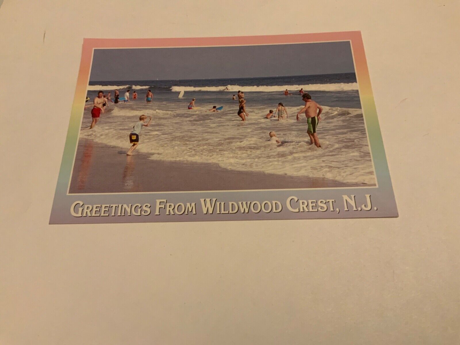 Wildwood Crest, New Jersey -Ocean Surf Bathing  -Continental Vintage Postcard