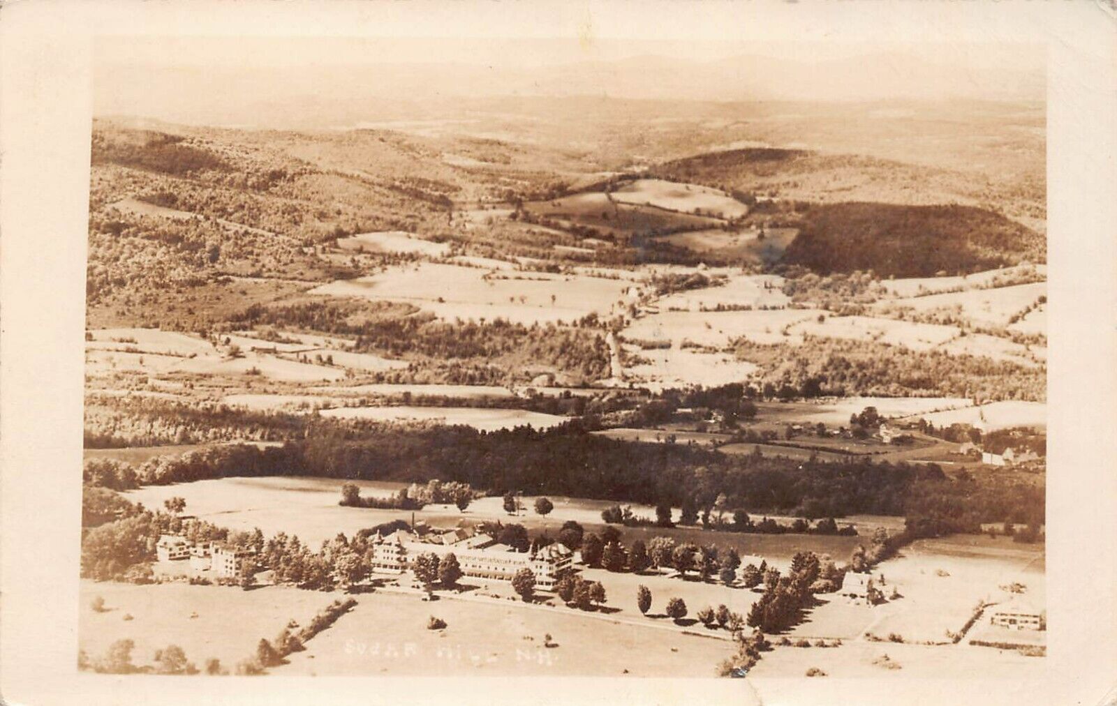 RPPC Sugar Hill NH New Hampshire Sunset Hill House Aerial View Photo Postcard K8
