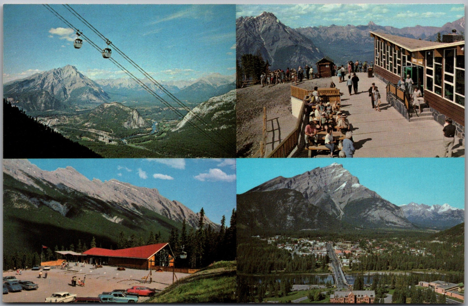 Vintage Postcard Banff Sulphur Mountain Gondolas Alberta Canada Rockies Cable