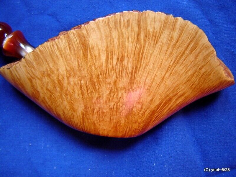 new/big 360* Straight-Grain Fan BRIAR PIPE Plateau top ITALY *189g* unsmoked
