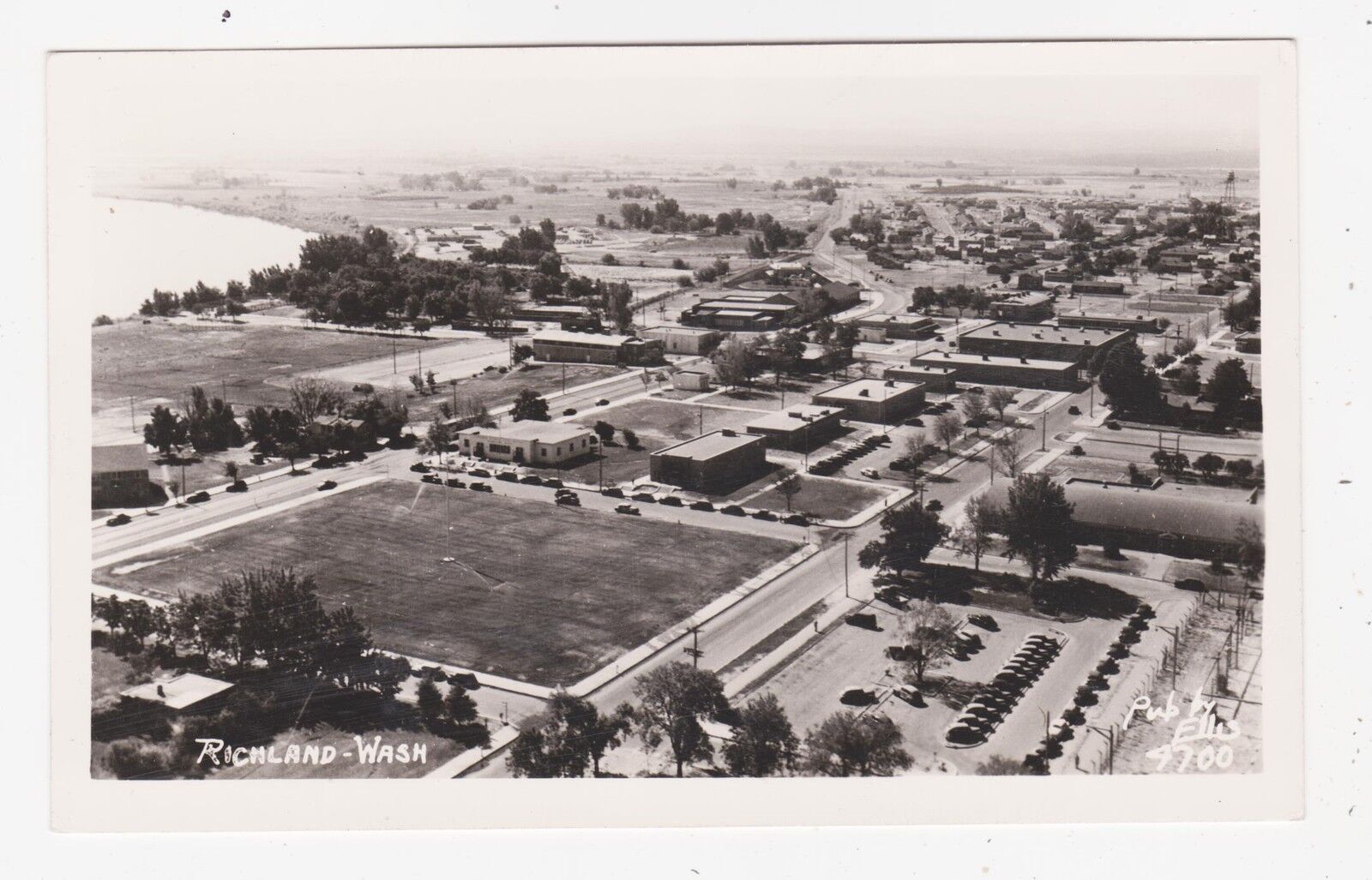 RPPC,Richland,Washington,Bird's Eye View,Ellis Photo,Benton,County,c.1950s