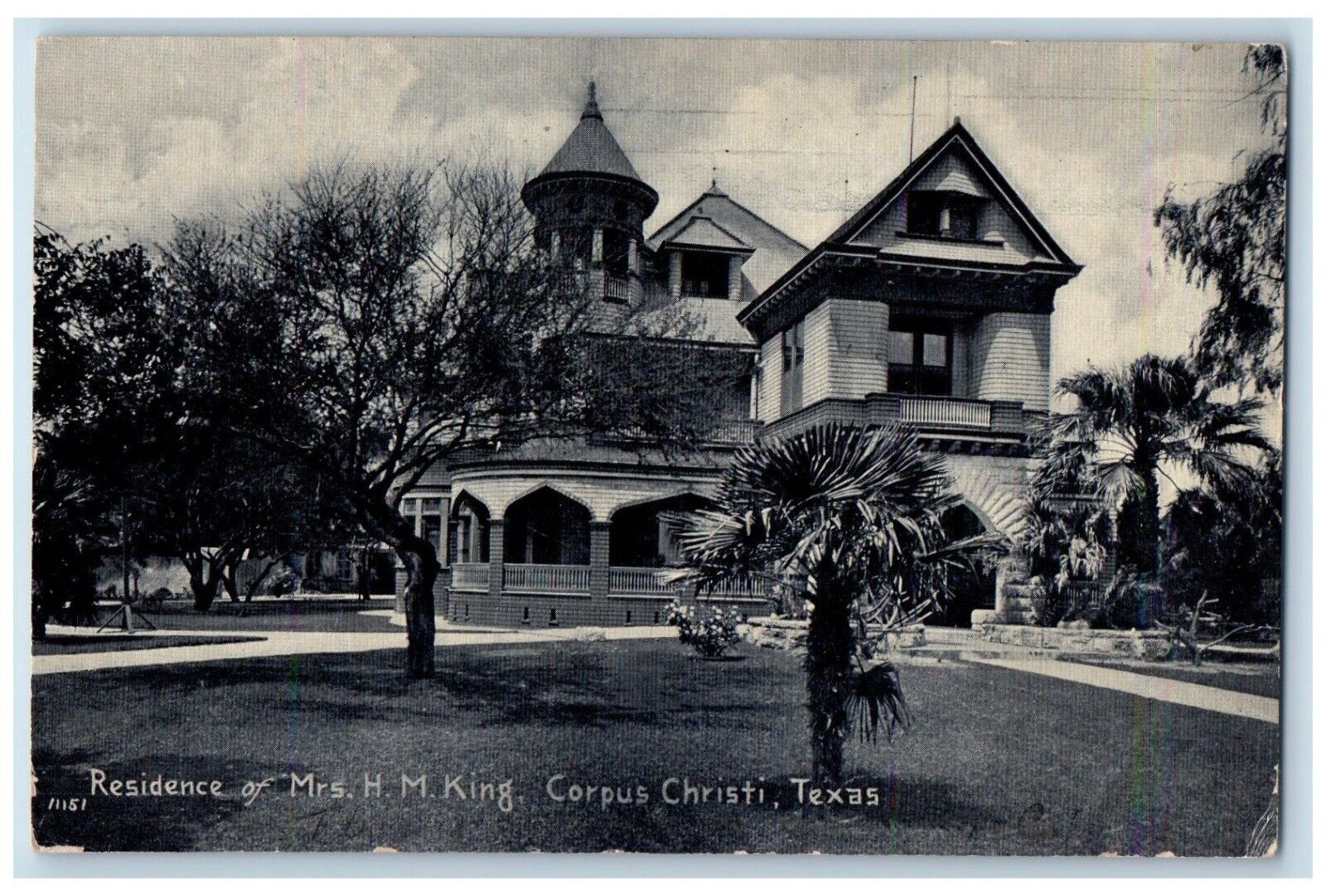 c1910\'s Residence Of Mrs. H. M. King House Corpus Christi Texas TX Postcard