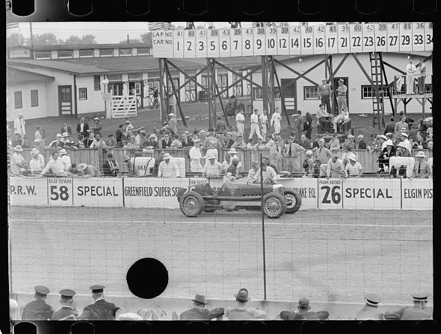 Automobile races,Indianapolis,Indiana,IN,May 1938,Arthur Rothstein,FSA,3