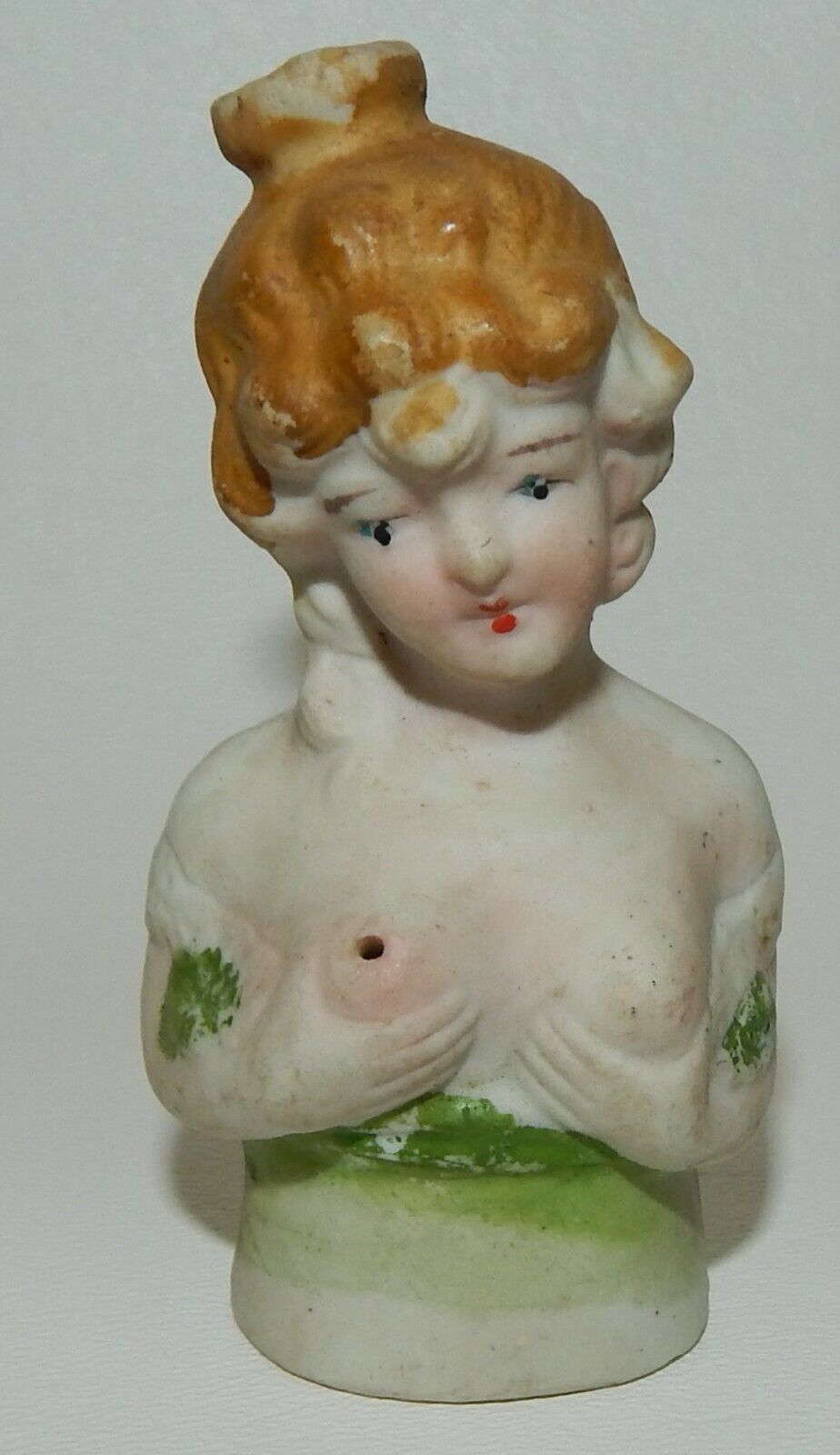 Early Japan Porcelain Bisque Nude Lady Perfume Bottle