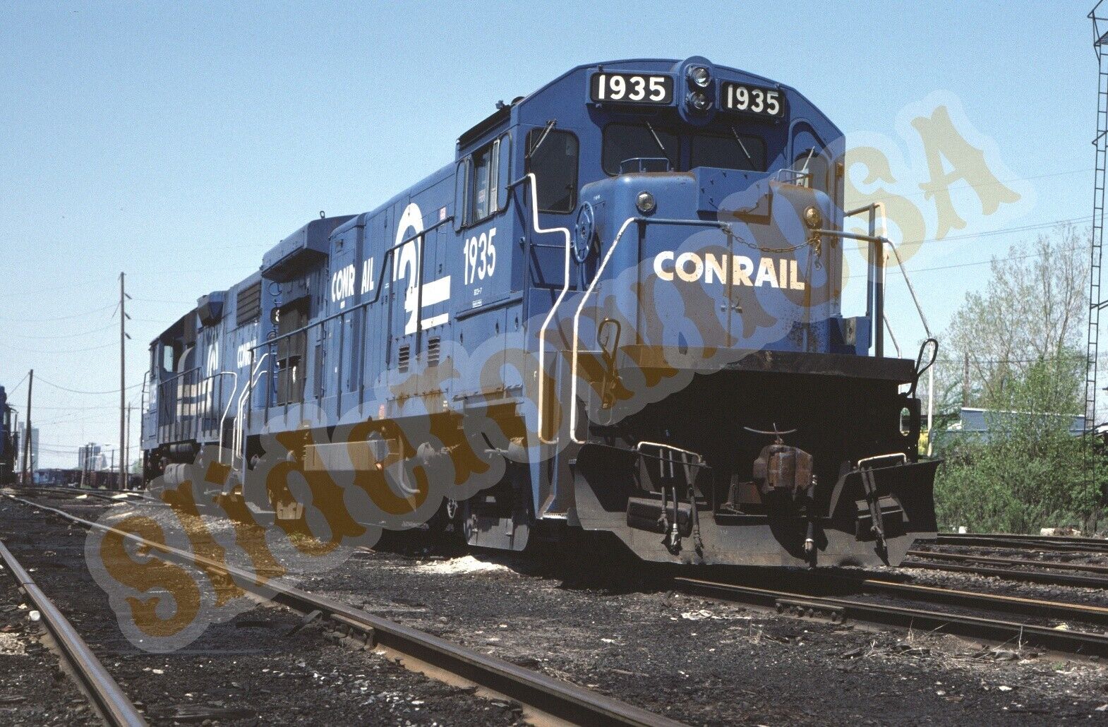 Vtg 1986 Train Slide 1935 CR Conrail Engine X2F114