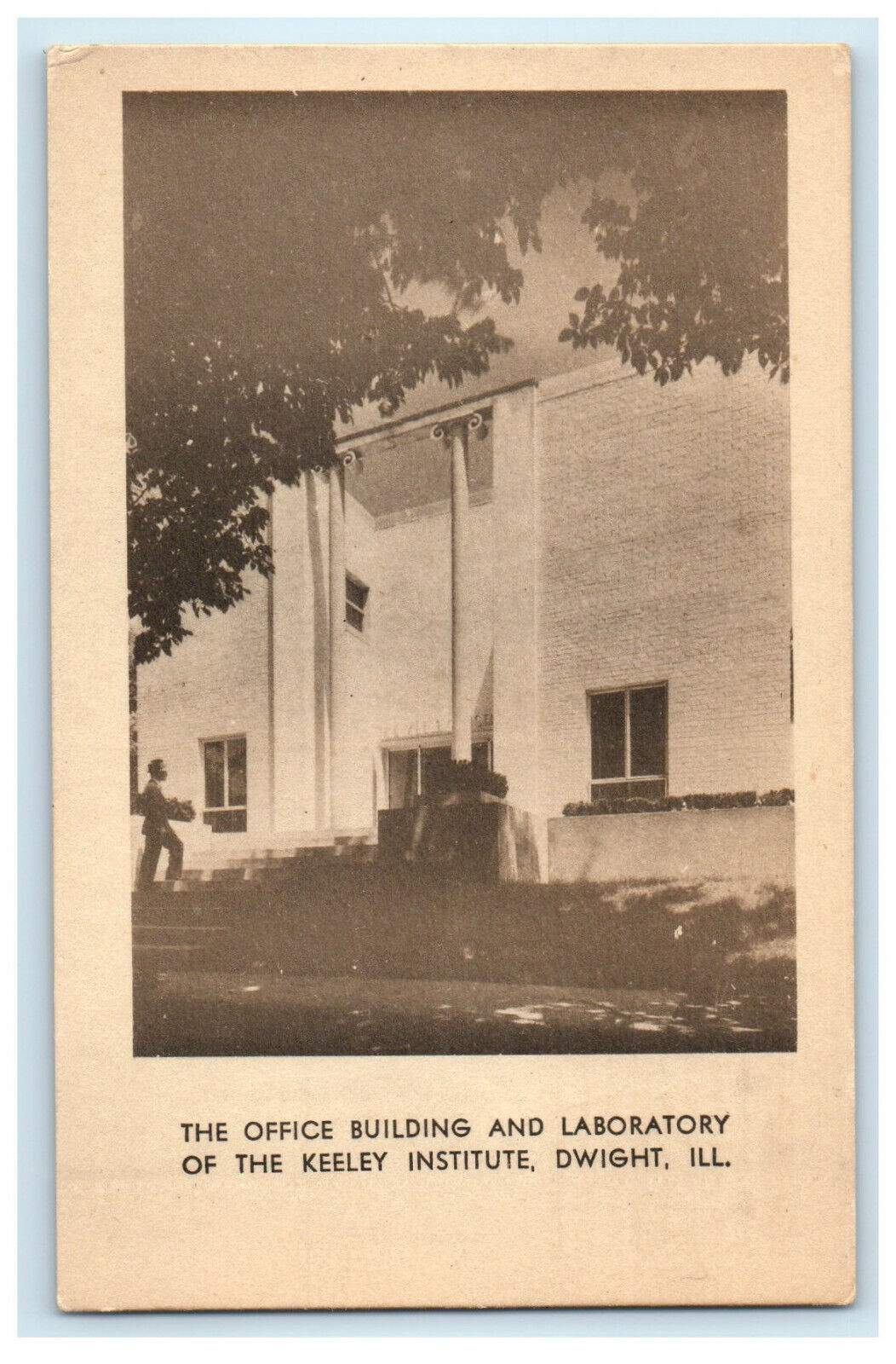 c1940s The Office Building and Laboratory of Keeley Institute Dwight IL Postcard
