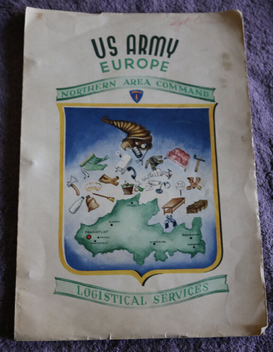 Rare U.S. Army: Europe Northern Army Command Logistical Services Booklet 1956 