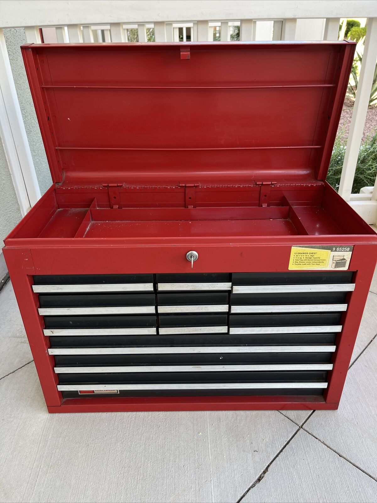 🧰Vintage 🧰 1990’s Sears Craftsman 12 Drawer Tool Chest Box 706-65258 With Key